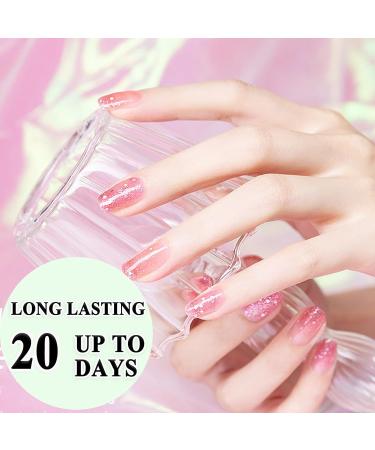 TBeautfave Pink Glitter Nail Polish Glitter Nail Polish Quick Dry Long Lasting Nail Varnish - Water Based No Need Cure Nail Gel Polish Non-Toxic Breathable Nail Polish Home Nail Art 23 - Buy Online on GoSupps.com