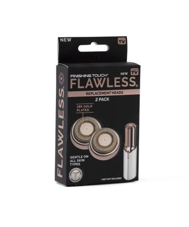 Finishing Touch Flawless Face Replacement Heads Generation 1, 2 x 18 Karat Gold-Plated Hypoallergenic, Single-Ring Heads for Flawless Face 1.0, Set of 2