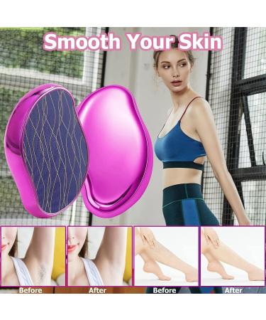 Crystal Hair Eraser: Magic Hair Remover for Women and Men - Painless Exfoliation Tool for Back, Legs, and Arms - Reusable and Washable (Purple) - Buy Online on GoSupps.com