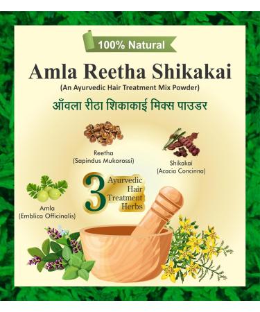 Satya Veda Organique 200 Gram AMLA RITHA SHIKAKAI Mix Hair Treatment Hair Spa Powder Hair Cleanser I Hair Growth I Shiny Hair Anti Dandruff I 100 Herbs 200g Pack of 1 - Buy Online on GoSupps.com