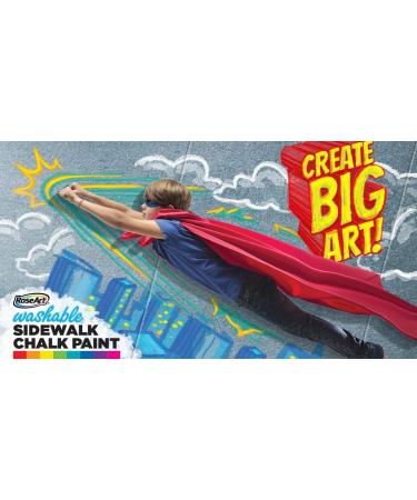 RoseArt Washable Sidewalk Chalk Paint Super Set - 8 Colors, 2 Foam Brushes - Buy Online on GoSupps.com