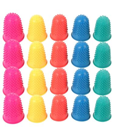 Beaupretty 20pcs Finger Protector Rubber Finger Pads Grips Rubber Finger Pads Tips Rubber Finger Covers Forearm Guard Thumb Cover Thimbles for Hand Sewing Accessories Fruit Natural Rubber