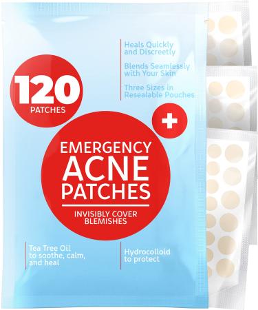 Acne Patches (120 Pack), Hydrocolloid Acne Patch with Tea Tree Oil - Pimple Patches for Face - Zit Patch and Pimple Stickers - Hydrocolloid Acne Dots for Healing Acne with Zit Patches - Acne Treatment