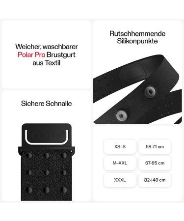 Polar H10 Heart Rate Sensor - ANT+ Bluetooth Waterproof ECG - Chest Strap XS-S Black - Buy Online on GoSupps.com