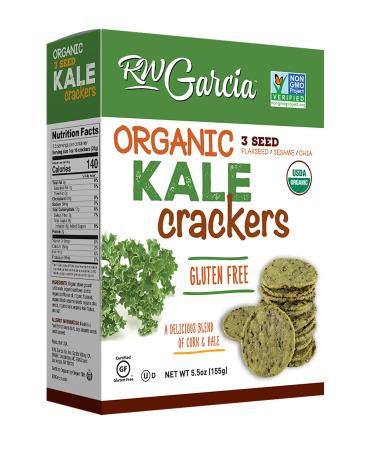RW Garcia Organic Kale Crackers, Gluten Free, 5.5oz boxes, 6 pack