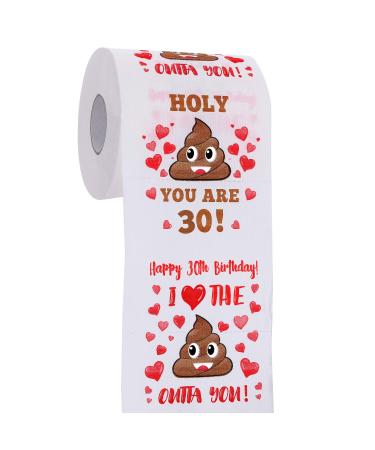 30th Birthday Gifts for Men and Women - Happy Prank Toilet Paper - 30th Birthday Decorations for Him, Her - Party Supplies Favors Ideas - Funny Gag Gifts, Novelty Bday Present for Friends, Family