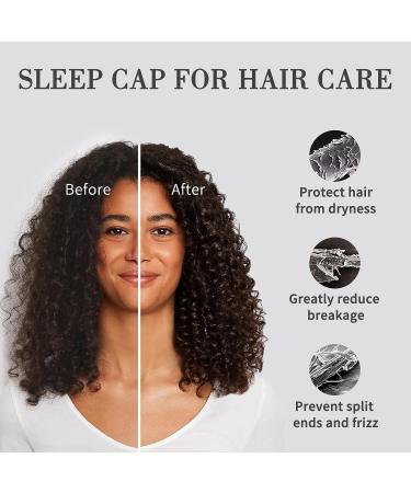 Fittia Silk Satin Bonnet for Sleeping | Bamboo Beanie Hair Wrap for Curly Hair | Medium Black - Buy Online on GoSupps.com