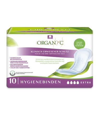 Organyc panty liners for super absorbent bladder weakness made from 100% certified organic cotton - 1 pack of 10 pieces each