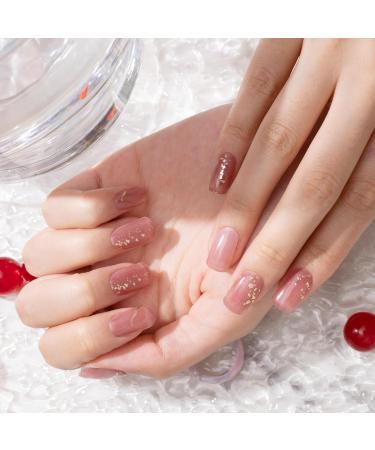 Danni & Toni Rose Gold & Brown Glitter Gel Nail Foils - Self-Adhesive UV Nail Design Set (28 Stickers) - Buy Online on GoSupps.com