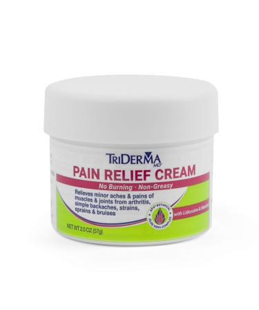 TriDerma Pain Relief Cream Maximum Strength for Heel and Foot Pain Back and Neck Pain Arthritis Muscle Recovery and Nerve Pain Relief with Lidocaine Arnica Menthol and AP4 Aloe 2 oz jar 2 Ounce