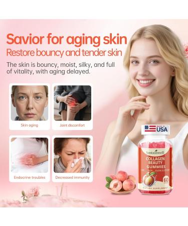 SustainWell Collagen Peptide Gummies for Women & Men Sugar-Free Protein Supplement Supports Skin Elasticity Hair Growth & Nail Strength 60 Count - Buy Online on GoSupps.com