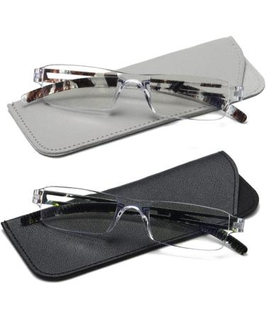 Hubeye 2 Pack Frameworkless Reading Glasses - Anti-Blue Light Reading Aid for Men & Women | Light & Convenient | +3.00 Dioptria Mixed Colors (1030-5) - Buy Online on GoSupps.com