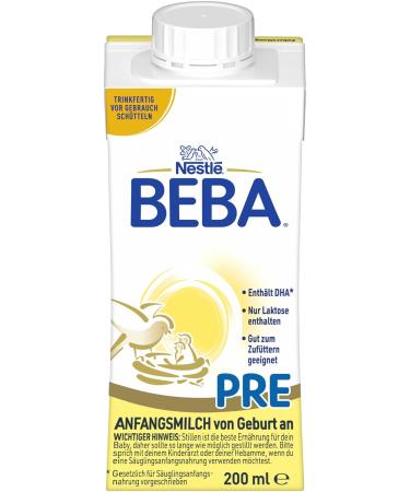 Beba Nestl Pre Infant Milk - Ready-to-Drink Baby Food Tetra Pak (6 x 200ml) | International Shipping Available - Buy Online on GoSupps.com