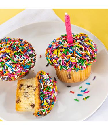 Large Happy Birthday Cupcakes Gift Basket | Rainbow & Chocolate Sprinkle | 7 Individually Wrapped Fresh Cupcakes | Party Food Gift - Buy Online on GoSupps.com
