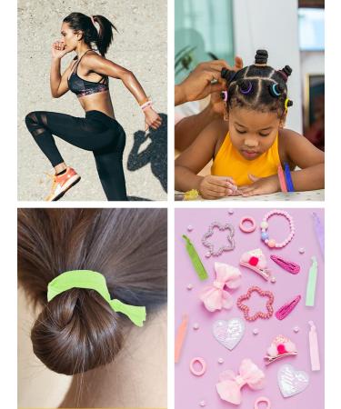 Mandala Crafts 100 Knotted Elastic Hair Ties for Women & Girls - No Crease Ponytail Holders & Bracelets - Buy Online on GoSupps.com