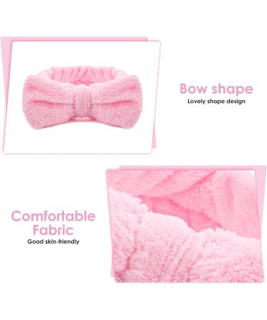 Molain Spa Headband | Bowknot Hair Band for Women | Coral Fleece | Elastic | Headband for Washing Face & Shower | Pink - Buy Online on GoSupps.com