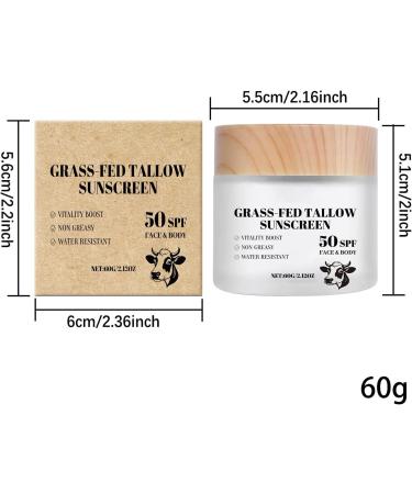 Healthy Sunscreen 60 g UVA UVB Protection Natural Sunscreen Face Care with Natural Ingredients for Daily Summer and Outdoor Use - Buy Online on GoSupps.com