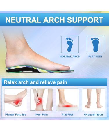 Arch Support Shoe Insoles for Men & Women | Plantar Fasciitis Relief | Colorful Insoles for Flat Feet & Heel Pain - Size M (Men 7-7.5/Women 8-9 - Buy Online on GoSupps.com