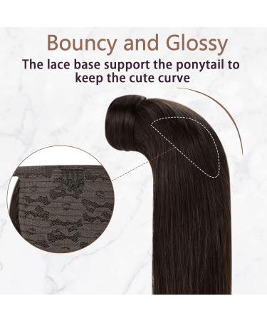 RUNATURE Ponytail Extension - Real Hair 40cm Braid Darkest Brown #2 80g 16 Inch Natural Look - Buy Online on GoSupps.com