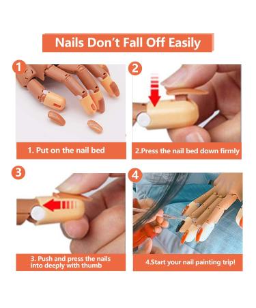 Nail Training Practice Hand Kit - Flexible Mannequin Model with 300 PCS Nail Tips and Files - Buy Online on GoSupps.com