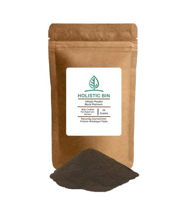 Raw Shilajit Powder by Holistic Bin | Himalayan Wildcrafted, Full Spectrum Extract | 100% Pure Organic Shilajit - No Fillers | Rich in Fulvic Acid and Trace Minerals (25 Servings)