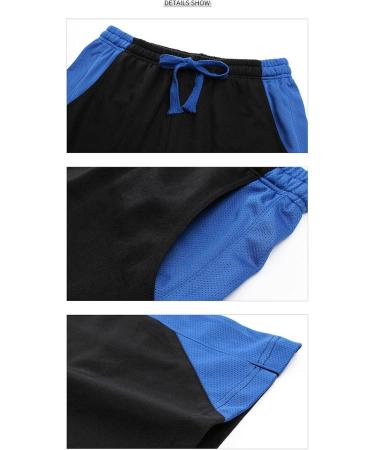 Ronony Men's Quick Dry Breathable Sports Shorts - Athletic Gym & Running Pants with Pockets - M 001#Blue - Buy Online on GoSupps.com
