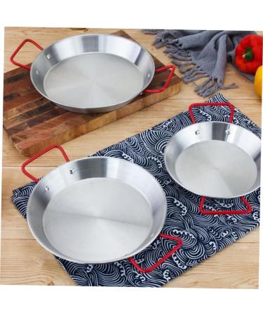 HOMSFOU 3pcs Skillet Pan Stainless Steel Paella Cooking Pan Outdoor Paella Pan Nonstick Frying Pans Camping Pan Paella Cooking Pot Skillet with Lid Wok Kitchen Gadget Kitchen Supplies Egg 28*24.5CMx3pcs Silverx3pcs - Buy Online on GoSupps.com