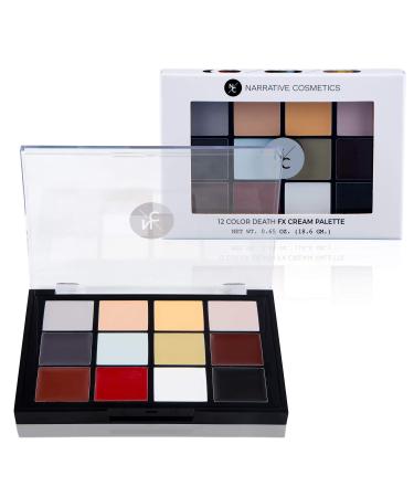 Narrative Cosmetics 12-Color Death FX Cream Palette, Professional Quick Drying Waterproof SFX Makeup for the Stage, Film, Costumes, Cosplay, Halloween