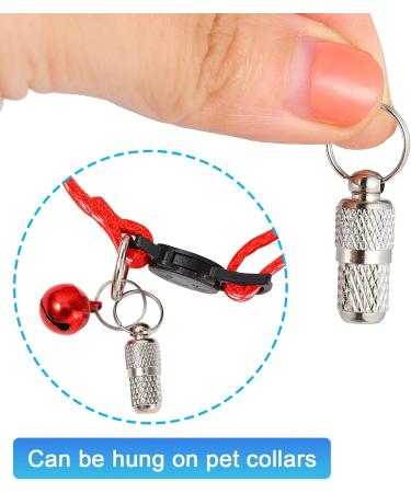 Popuppe 10 Pack Pet ID Tags Stainless Steel Mini Anti-Lost with Name Tag and Tel Address Label Barrel Tubes Tag for Puppy and Kitten Collar Silver Accessories - Buy Online on GoSupps.com