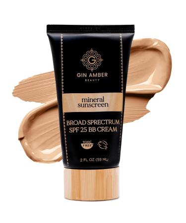 Buy Gin Amber Beauty Mineral Tinted SPF 25 - Toxic Free Sunscreen & BB Cream for Sensitive Skin | Revolutionary Zinc Oxide Formula - Buy Online on GoSupps.com