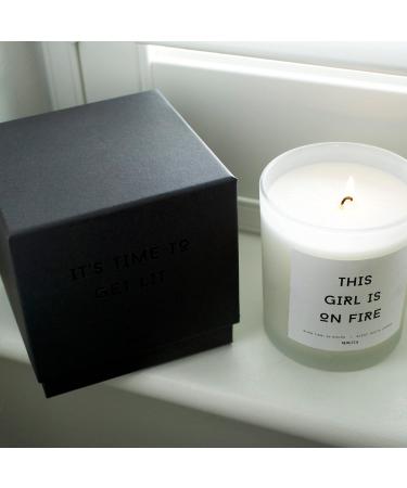 Nikita White Jasmine Scented Candle | Empowering Women Gifts | Frosted Glass Aromatherapy Candle | Housewarming & New Job Gift | Essential Oil Positive Vibes Candle - Buy Online on GoSupps.com
