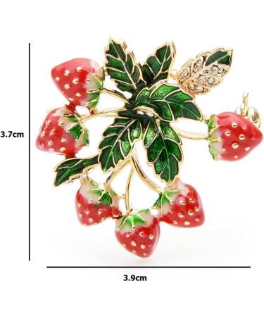 Pin Jewelry Gifts for Women Ladies Fashion Accessories Alloy Fruit Red Enamel Strawberry Tree Brooch Party Brooch Banquet Brooch Brooches & Pins - Buy Online on GoSupps.com
