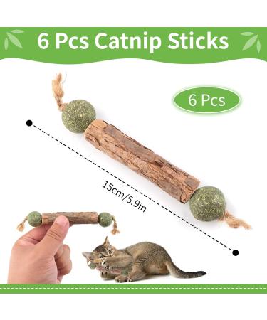 6 Pieces Catnip Sticks & Matatabi Cat Toys | Natural Interactive Chew Toys for Cats - Buy Online on GoSupps.com