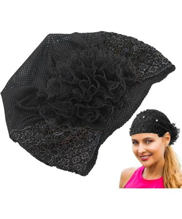 Quzente Lace Hairband Lace Pearl Floral Hairband | Boho Elegant Wide Headwrap Hair Pearl Accessories Lace Hairbands Headwrap for Girls Teens Black - Buy Online on GoSupps.com