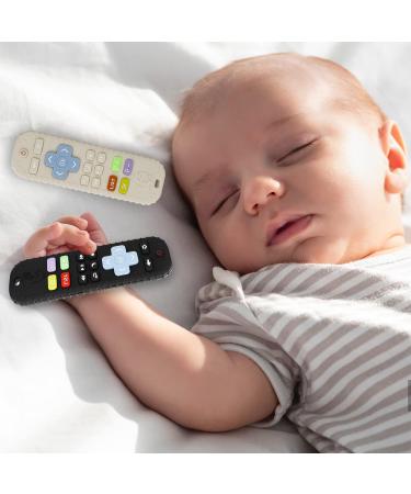 2 Pack Tinabless Remote Teething Toys for Babies 6-12 Months - Silicone Molar Teethers Set for Boys and Girls - Black & Grey - Buy Online on GoSupps.com