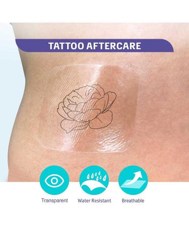 Waterproof Transparent Film Dressing - 2.3 x 2.7 - Breathable & Super Thin - 50 Tattoo Bandage Dressings - Buy Online on GoSupps.com