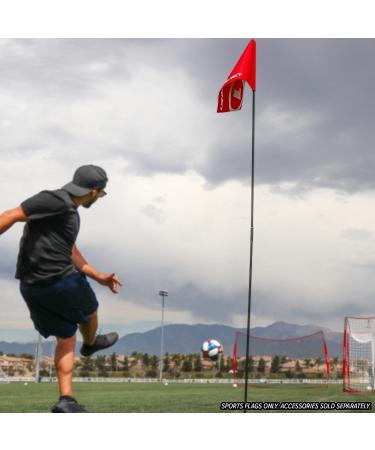 PowerNet 6 Pack Sports Flags - Red Foldable Flagstick for Golf, Soccer, Football & More | Built-in Ground Stake | Easy Setup & Portable - Buy Online on GoSupps.com