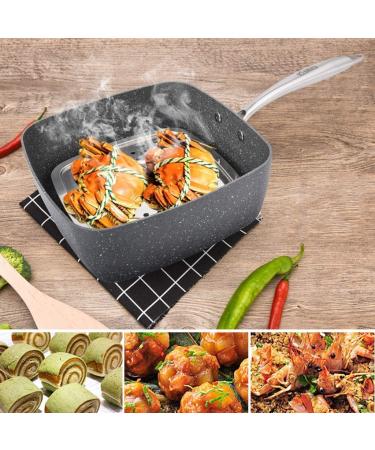 DameCo Saucepan Multi Function Nonstick Frying Pan Steaming Pot Frying Pan Steak Nonstick Metal Utensil Safe Frying Pan Saucepan Skillet Pan Frying Pan Interesting - Buy Online on GoSupps.com