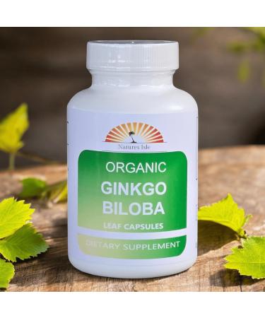Organic Ginkgo Biloba Leaf Capsules (500mg Each) - 60 Count
