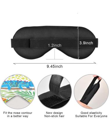 Cute Chameleon Sleep Mask - Tropical Plants Light Blocking Eye Cover for Travel & Naps | Soft Adjustable Cartoon Blindfold for Men & Women - Buy Online on GoSupps.com