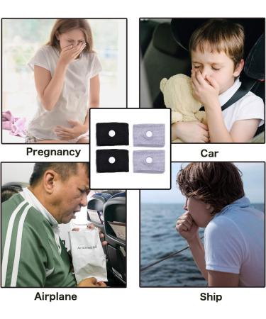 Lytjaer Nausea Relief Wristbands - Motion Sickness Pregnancy Adult Kids - Black/Gray (2 Pairs) - Buy Online on GoSupps.com