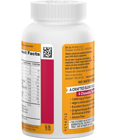 Airborne 1000mg Vitamin C Chewable Tablets with Zinc - 64 Chewable Tablets, Very Berry Flavor, Immune Support Supplement - Buy Online on GoSupps.com
