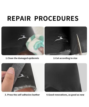 Lifeshoon 17X79 Inch Self-Adhesive Leather Repair Patch - Black Tape for Couches, Furniture, Car Seats, Cabinets, Handbags - Buy Online on GoSupps.com