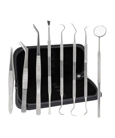 STELLMACHER 8 Pcs Dental Kit - Professional Stainless Steel Tools for Teeth Cleaning Plaque & Tartar Removal | Dental Hygiene Essentials - Buy Online on GoSupps.com