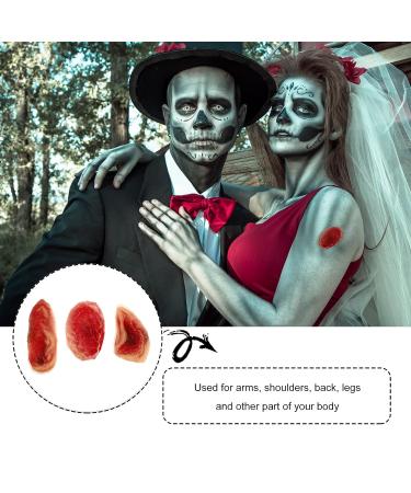 Happyyami 3Pcs 3D Horrible Wound Latex Stickers with Fake Blood - Halloween Makeup - Buy Online on GoSupps.com