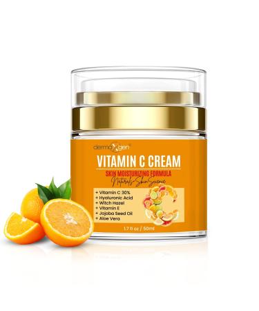 DERMAXGEN Vitamin C Moisturizing Cream - Organic Glowing Skin Anti-Aging  Rejuvenating  Boosting Collagen Hydrating for Dull  Dry & Sensitive & Oily Skin - 1.7 FL OZ. - Buy Online on GoSupps.com