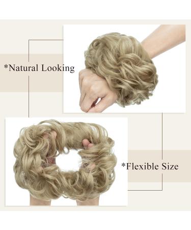 Silk-Co Hair Part with Rubber Band - Wavy Soft Dutt Hair Extensions 55g Ash Blonde Messy Bun Updos - Buy Online on GoSupps.com