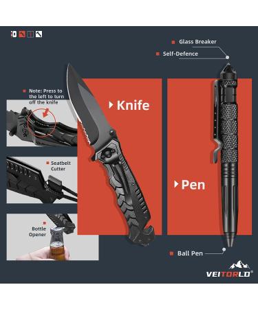 VEITORLD 12 in 1 Survival Kit - Gifts for Men Dad Husband Him | Fathers Day Gear & Equipment for Fishing, Hunting & Outdoor Activities - Cool Birthday Gifts for Boyfriend & Teen Boy - Buy Online on GoSupps.com
