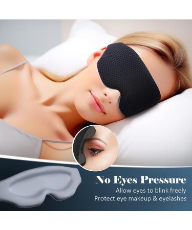Premium 3D Contour Sleep Mask for Men & Women - 100% Light-Blocking Adjustable Eye Mask for Travel Yoga Napping & Shift Work | Grid Gray - Buy Online on GoSupps.com