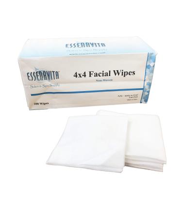4x4 esthetic wipe nonwoven White 200/Pk 4ply lint free